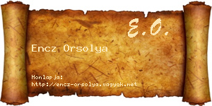 Encz Orsolya névjegykártya